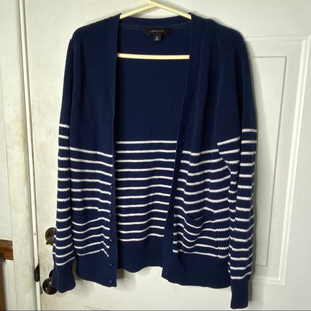 Navy Striped Cardigan